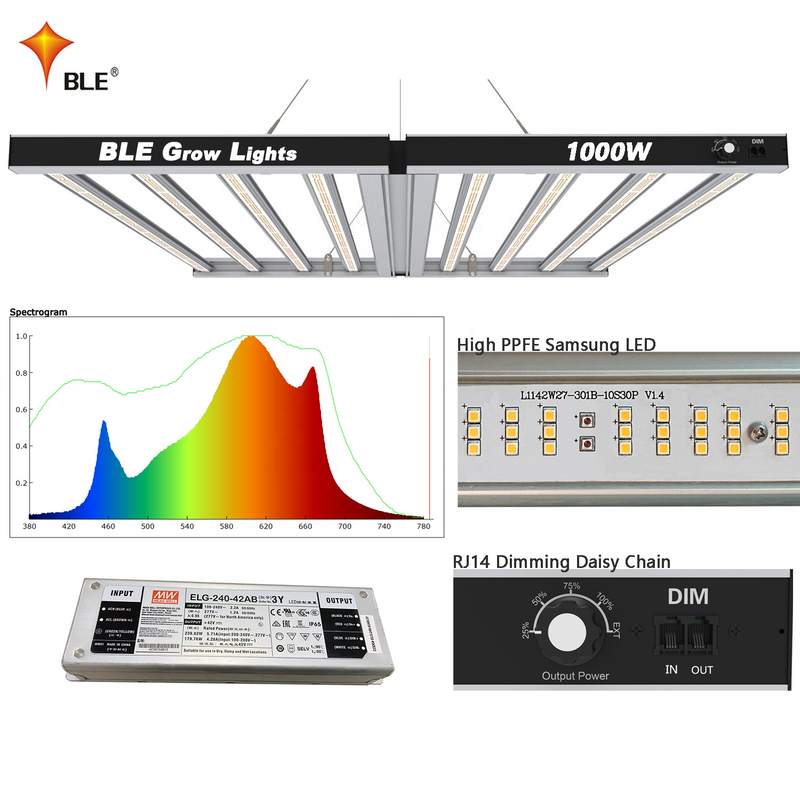 1000w Hydroponic Gartenbau Faltbare Spinne LED Wachsen Licht